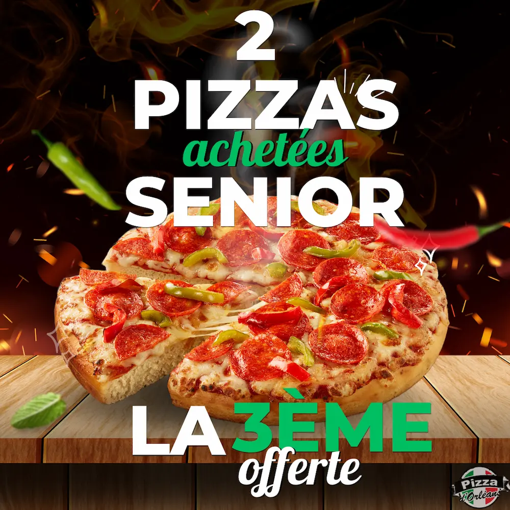 Promo Pizzadorleans.fr 2pizzas Achetees La3 Eme Offrete